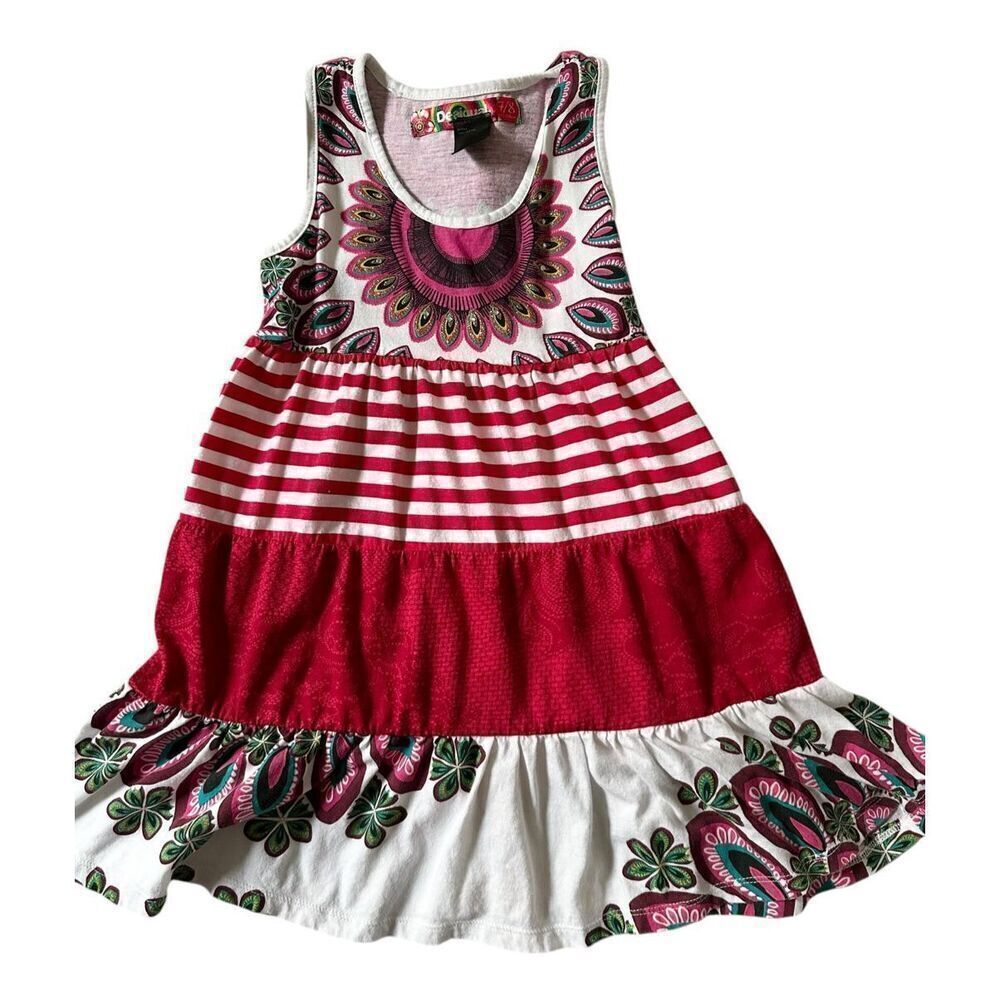 Desigual Girl’s Sleeveless Tiered Cotton Dress, Sz: 7-8
